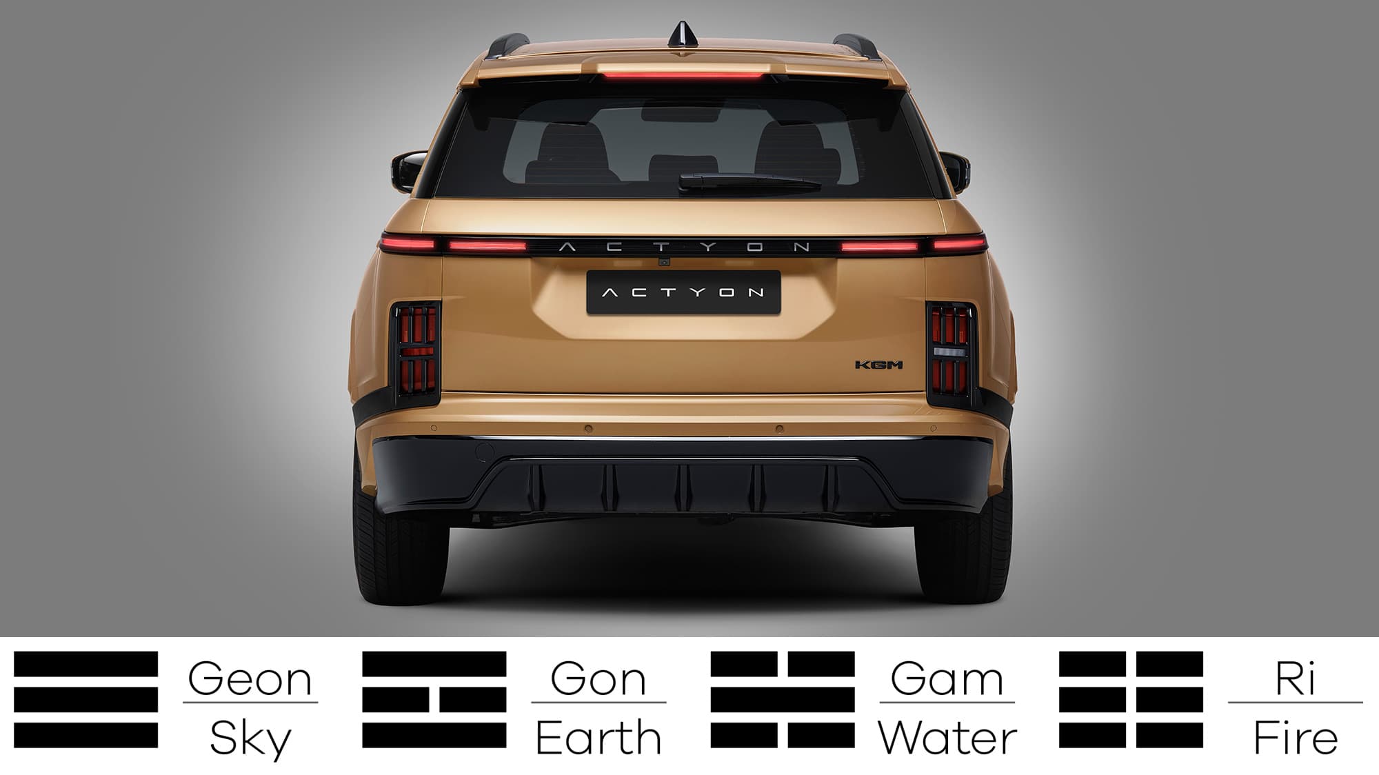 KGM Actyon Korean flag inspired rear combination lamps