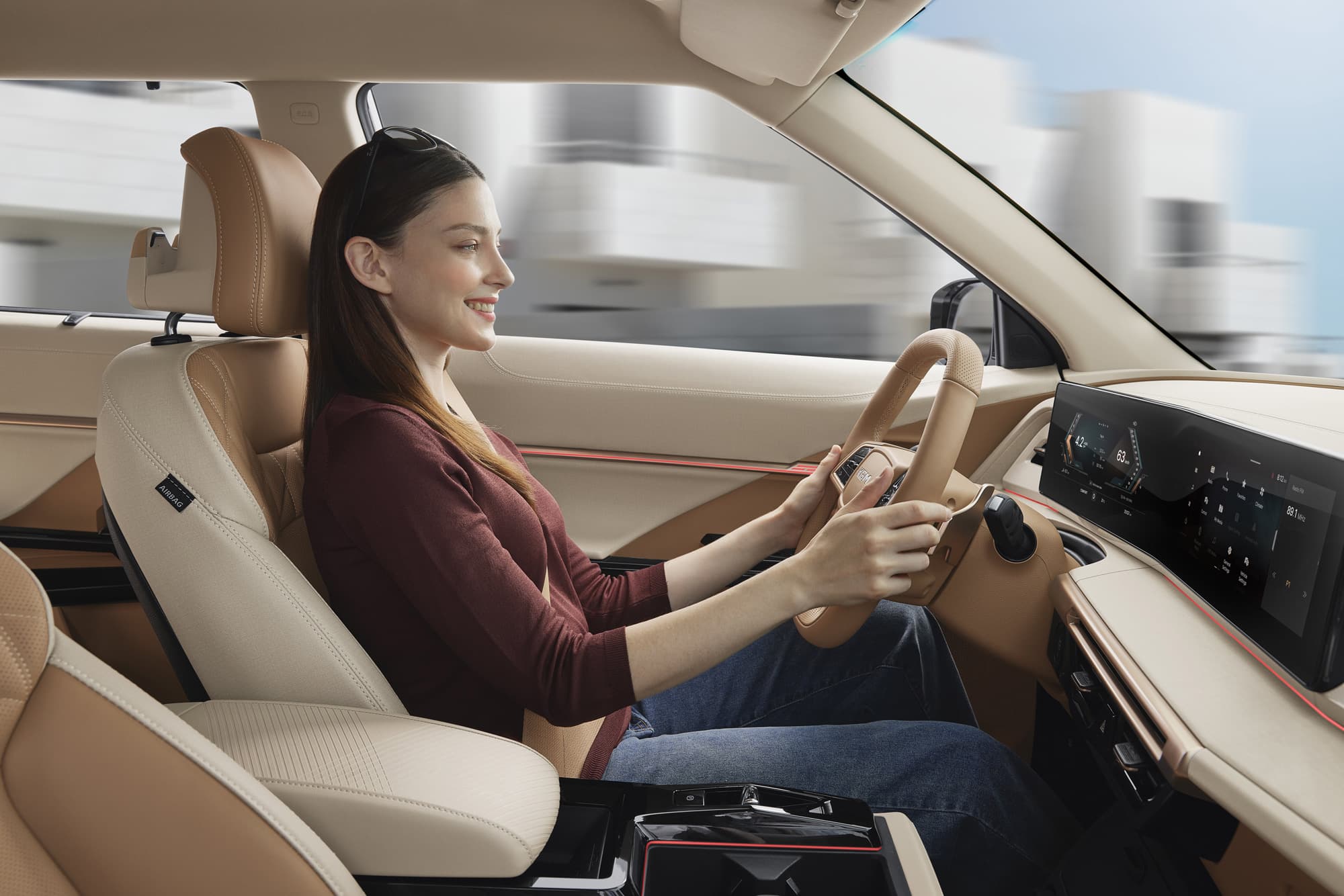 KGM Actyon woman behind the steering wheel